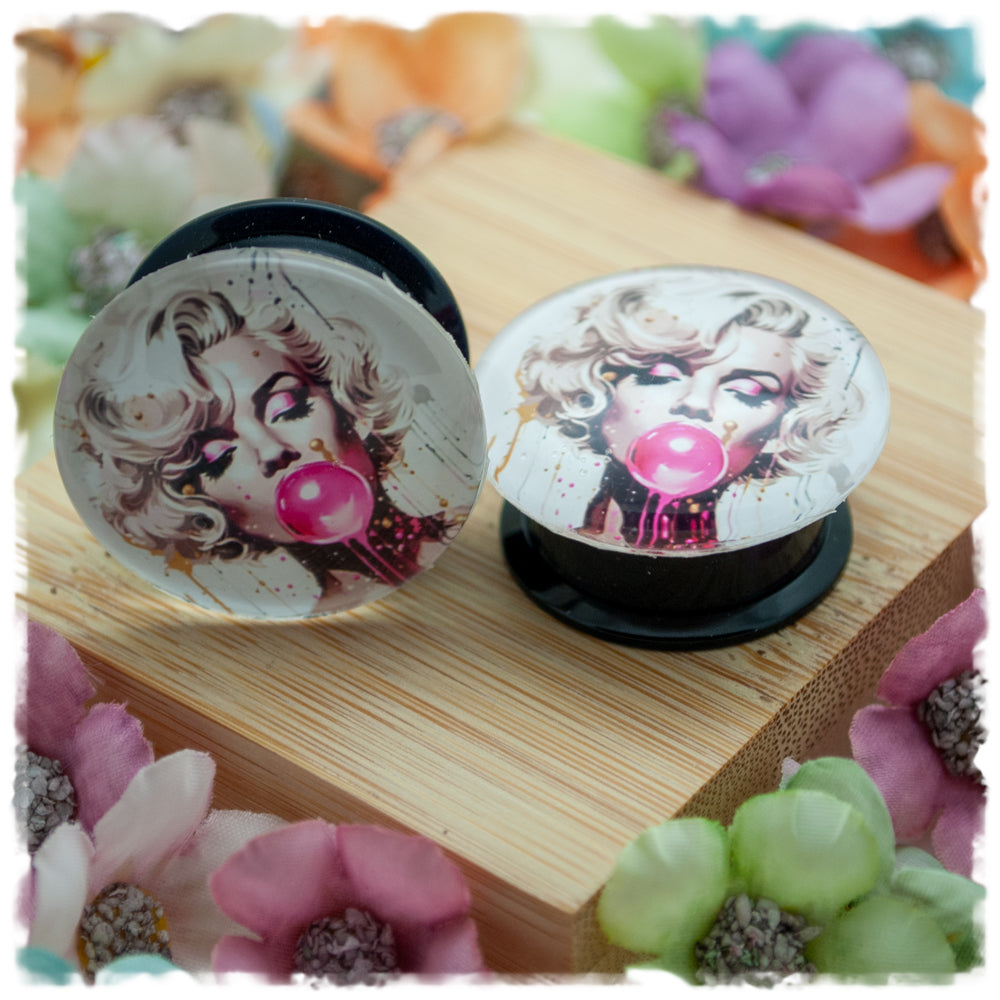 Plugs 22 mm Mädchen mit pinkem Bubblegum