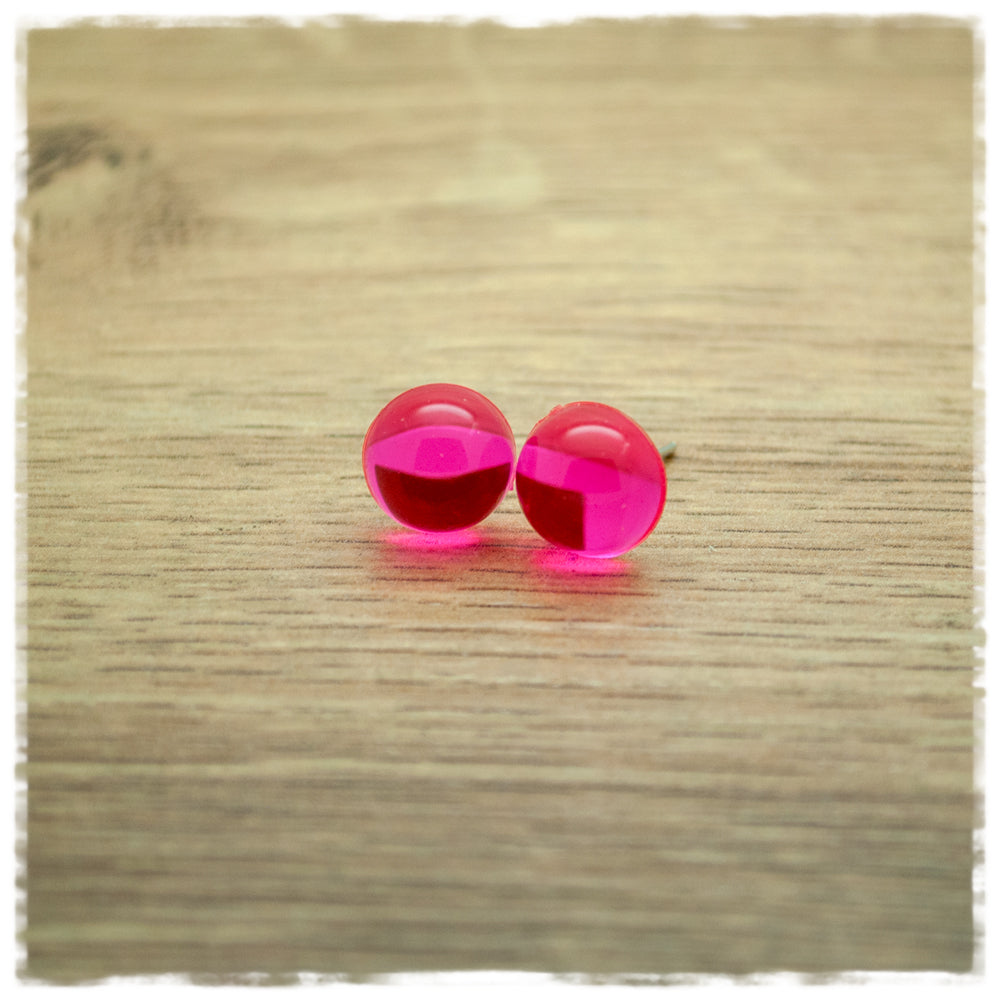 Ohrringe in 10 mm shinny rosa