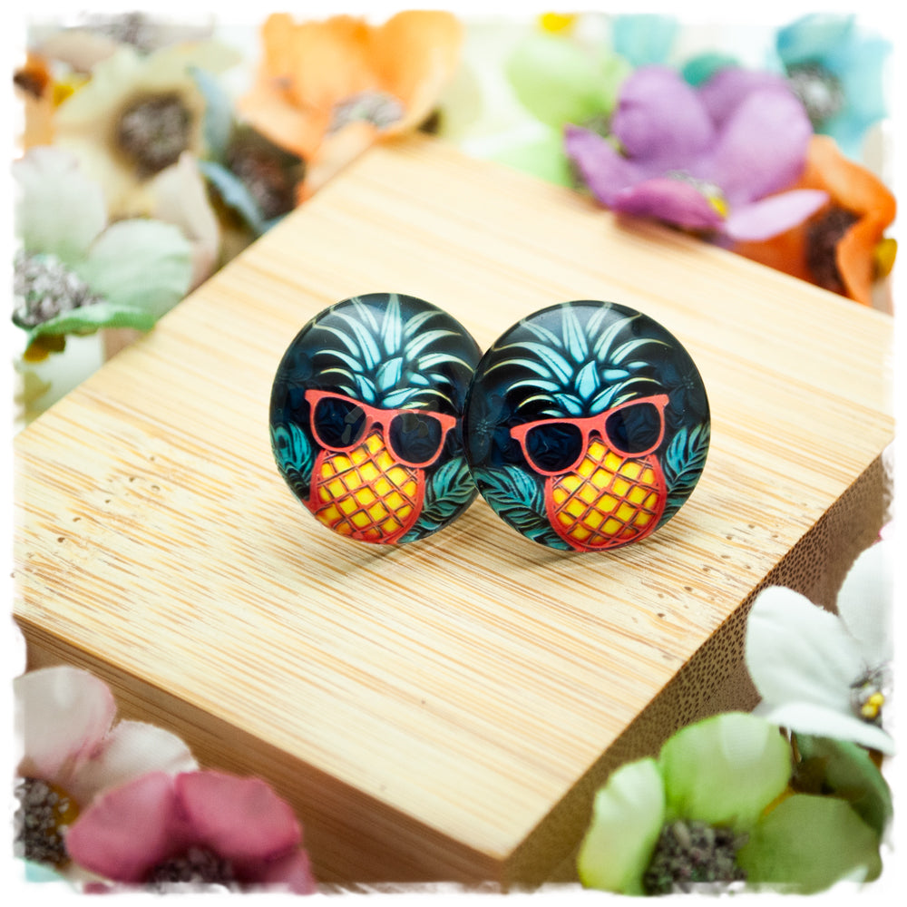 Ohrringe in 20 mm Ananas mit Sonnenbrille (B-WARE)