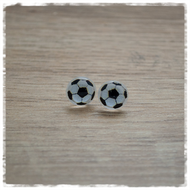 Ohrringe in 10 mm Fussball