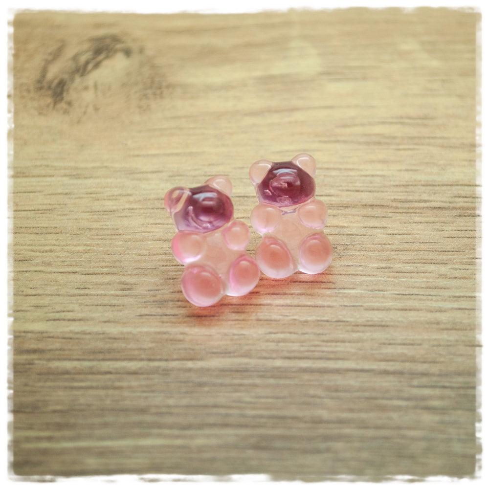 Ohrringe 12 mm Gummibärchen rosa