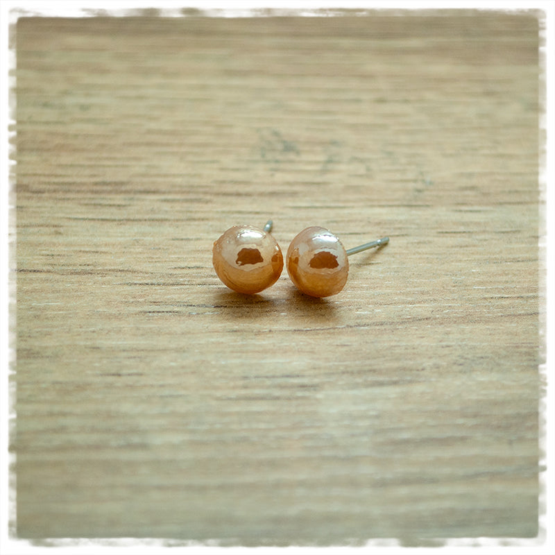 Ohrringe in 8 mm Stein apricot